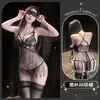 Lencería Erótica de Encaje Dorado Calado, Vestido de Borlas de Deseo Puro con Abertura en la Entrepierna, Tentación Sensual de Alta Gama para Mujeres Jóvenes
