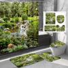Amazon Transfronterizo Explosiones Serie Paisaje de Plantas Impresión Digital Poliéster Impermeable Antimoho Cortina de Ducha Cuatro Piezas Fabricante
