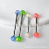 Uña de Lengua de Titanio F136 Jelly Aurora Aobao Barra Recta Puente de Doble Oreja Aleación de Titanio G23 Joyería para Perforación Uña de Hueso de Oreja