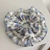 Goma para el pelo de encaje a cuadros coreana Estilo chica BM Universitario Moda Versátil Elegante Lazo para el pelo Accesorio para el pelo