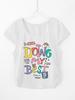 Camiseta de niña con patrón popular transfronterizo que se puede hacer DIY 4-14 años de edad con estampado de dibujos animados para niñas deportiva y de ocio tops de color puro