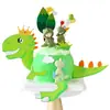 Decoración Día del Niño Arcilla Suave para Hornear Pastel Verde Muñeca Bebé Dinosaurio Niño Pastel de Cumpleaños Enchufe Fiesta