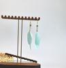 S925 Fábrica de Origen Pendientes Largos de Pluma Temperamento Sencillo Celebridad de Internet Moda Comercio Exterior Venta Caliente Pendientes de Pluma Pendientes