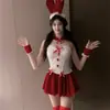 Navidad Nueva Sexy Chica Conejita Lencería Sexy Juego de Rol Uniforme Envoltorio del Pecho Apasionado Traje de Navidad para No Quitarse