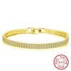Pulseira de Prata S925 Huasheng Jewelry Corrente Tennis Zircônia Pulseira Tennis Venda Direta de Fábrica