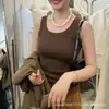 Camisole Popular de Modal para Mulheres, Top de Camada Base Sem Mangas para o Verão, Anti-Exposição, Camisole para Cobrir o Peito