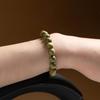 Cuentas de Buda de Sándalo Verde Natural Pulsera de Mano Femenina de Madera para Estudiantes Placa Juego Pareja Sándalo Pulsera de Mano Masculina Estilo Étnico Círculo Único