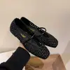 Nuevos Zapatos Planos para Mujer Estilo Francés Verano 2026, Punta Cuadrada, Correa Tejida Hueca, Versátiles, Superficie Suave, Boca Baja