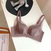 Productos originales genuinos Ropa interior de algodón de leche japonés para mujer Sujetador inalámbrico push up para realce de busto ajustable para exportación de comercio exterior