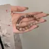 Nuevo Estilo Chino Adecuado para Pulsera de Niñas ~ Pulsera de Piedra Natural Flor de Durazno ins Nicho Simple Pulsera de Abalorios Versátil