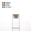 Botella de Vidrio de 37 mm con Tapa de Rosca de Bambú, Botella de Vidrio Engrosado, Botella Sellada para Cordyceps y Azafrán, Botella Reutilizable, Botella de Deriva, Botella de los Deseos