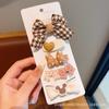 Tocado de otoño e invierno para niñas, horquilla para el pelo para niñas, color marrón leche, con clip lateral, flequillo, horquilla para niña pequeña, linda niña
