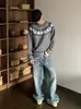 Suéter Jacquard de Punto con Cuello Redondo Estilo Retro Americano con Diseño de Copos de Nieve Fair Isle para Hombres y Mujeres Suéter Casual Holgado Top Cleanfit