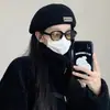 Boina de Punto de Mohair para Mujer, Otoño e Invierno, Gris, Gorro de Pintor Cálido, Estilo Japonés, Circunferencia de Cabeza Grande, Hace que la Cara Parezca Más Pequeña, Gorro de Invierno