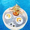 Bandeja Flutuante de Água de Rattan Bali Vietnã Cesta de Café da Manhã Pousada Hotel Villa Piscina Prato Redondo para Frutas