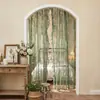 Cortina de Porta Estilo Francês, Cortina Transparente de Divisória Sem Furos, Cortina de Renda Estilo Vintage Creme, Cortina de Acabamento de Alta Qualidade para Quarto e Sala de Estar