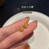 Aretes Yuanyou Gold Shop Mismo Estilo Vintage Oro Arena Lujo Ligero Sentido de Alta Gama Nuevo Estilo Chino Estilo Nacional Mariposa Amor Filigrana