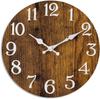 Transfronterizo 10 Relojes de Pared de Madera Simples Relojes Digitales Creativos de Tablero de Madera Reloj Silencioso de Pared para Sala de Estar, Dormitorio, Cocina Decoración