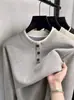 Sudadera de hombre con cuello redondo, estilo falso dos piezas, nuevo estilo otoño e invierno, forro polar y engrosada, manga larga con botones, corte holgado para hombres de mediana edad