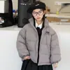Nueva Chaqueta Corta de Plumón Gruesa y Cálida de Invierno 2025 para Niños y Niñas, Chaqueta Acolchada de Cuello Alto de Moda Estilo Coreano