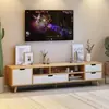 Mueble de TV nórdico mesa de centro moderna minimalista combinación para sala de estar apartamento pequeño patas de madera maciza mueble de TV de pie