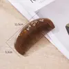 Peine de Sándalo Oro Negro, Peine de Luna, Peine de Madera Tallada Pintado en Oro, Peine de Masaje para el Hogar, Peine de Madera para Caja de Regalo del Día de la Madre