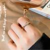 Anillo de Carcasa de Madre Perla Blanca Natural con Letra Redonda de Marca Estilo Japonés y Coreano Anillo de Viento Frío Comida Anillo para Mujeres