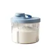 Caja de Leche en Polvo para Salidas de Bebé Caja Portátil de Leche en Polvo Caja de Almacenamiento de Alimentos Complementarios de Gran Capacidad Caja de Leche en Polvo Giratoria de Cuatro Compartimentos