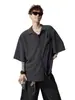 Jaqueta moderna estilo retrô com uma vibe descolada, camisa de feriado estilo americano para homens, camisa de seersucker texturizada de manga curta, estilo cubano casual