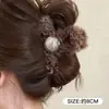 Presilha de cabelo de pelúcia de alta qualidade para outono e inverno para mulheres, versátil e fofa, presilha de tubarão para a parte de trás da cabeça, novo estilo coreano 2026, presilha de garra