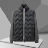 Nueva Chaqueta de Algodón Ligera Deportiva Casual para Exteriores con Cuello Alto, Empalme 30D, 490g, Forro Polar para Finales de Invierno para Hombre