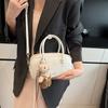 Bolso de bolos de alta gama, nuevo estilo 2025, bolso Boston sencillo, bandolera de hombro a juego, pequeño bolso cuadrado para mujer.