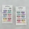 Conjunto de 6 presilhas de cabelo pequenas em cores de doce, cor de café, transparentes, em formato de abóbora, formato de nuvem e formato quadrado para crianças