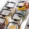 Latas Seladas para Grãos e Cereais, Armazenamento de Cozinha, Alimentos Secos de Grau Alimentício, Potes de Plástico Transparentes, Caixas, Lanches, Latas de Armazenamento de Chá