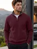 Sudadera casual con cuello alto de jacquard texturizado para hombre, estilo americano de comercio exterior, para primavera y otoño, con bolsillo con cremallera