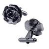 Manillas de Metal Cobre Personalizadas Negro Oro Rosa Flor Manillas Traje Camisa Ramillete Set Gemelos Franceses