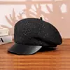 Boinas femininas para outono e inverno, estilosas e versáteis, bonés estilo bico de pato, chapéus de tricô quentes para viagens casuais ao ar livre, atacado