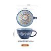 Taza de desayuno de cerámica bohemia de aspecto elegante Taza para avena de gran capacidad Taza de agua Calentamiento en microondas Taza para leche y café