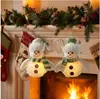 Colgante de muñeco de nieve navideño transfronterizo, adorno de muñeco de nieve de peluche brillante con luz LED, adorno colgante de decoración navideña