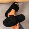 Pantuflas de niña de alto valor con lazo, pantuflas de casa para las cuatro estaciones, chanclas de suela plana para interior y exterior
