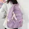 Anime Japonês Periférico Estilo Academia Fofo Bloco de Cores Laço Plissado Personalidade Mochila Escolar Estudante Menina Suave Mulheres