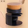 Brocha de base push-pull Yicolor portátil sello cabeza plana individual grande que no absorbe polvo brocha para maquillaje de crema BB con tapa