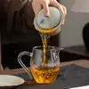 Juego de té de cerámica kung fu con diseño de bambú azul y blanco, taza de té gaiwan y bandeja de té para uso doméstico, juego completo, caja de regalo de té de lujo ligero
