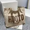 Bolsa de Gran Capacidad para Mujer 2025 Invierno Nuevo Bolso de Hombro Coreano con Letras Bolso Tote Casual Simple para Viaje y Uso Diario