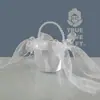 Cesta de Boda, Cesta de Flores para Boda de Recién Casados, Cesta Pequeña de Flores para Niña de las Flores (niño y niña) para Esparcir Flores, Bolso Pequeño de Flores, Cesta de Flores de Boda con Lazo