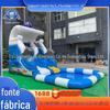 Regador inflável completo escorregador inflável ao ar livre equipamento de diversão com piscina escorregador aquático pedido mínimo