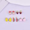 Moda tridimensional fruta melancia maçã pêssego limão morango liga gota óleo joia pingente corrente de celular DIY combinar