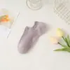 Calcetines bajos invisibles de algodón liso antideslizantes simples y finos para mujer, calcetines cortos de primavera/verano, color crema, costura doble