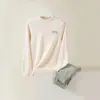 Conjunto de Ropa Interior Térmica de Algodón para Otoño para Niños, Camiseta de Cuello Alto y Pantalón Largo, Tejido de Punto, Pantalones de Punto, Pijama Infantil