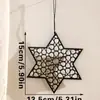 Artesanía de Madera Colgante Estrella Negra y Luna Hueca Nuevo Producto Transfronterizo Decoración de Pared para Hogar y Dormitorio Colgador Venta al por Mayor